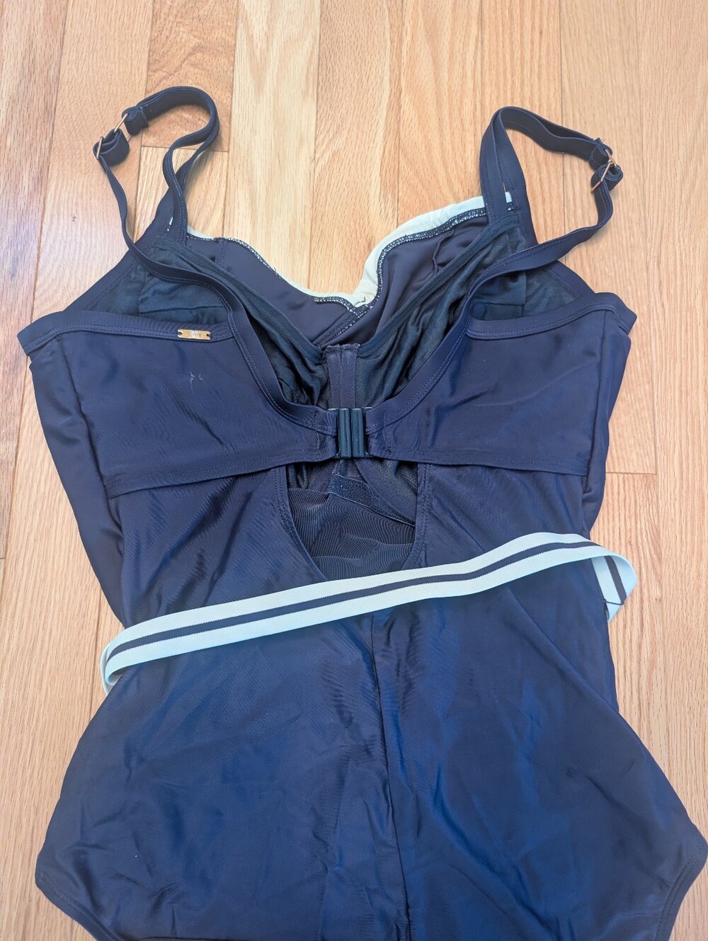 Panache Navy One-Piece Swimsuit with White Trim - Picture 5 of 9